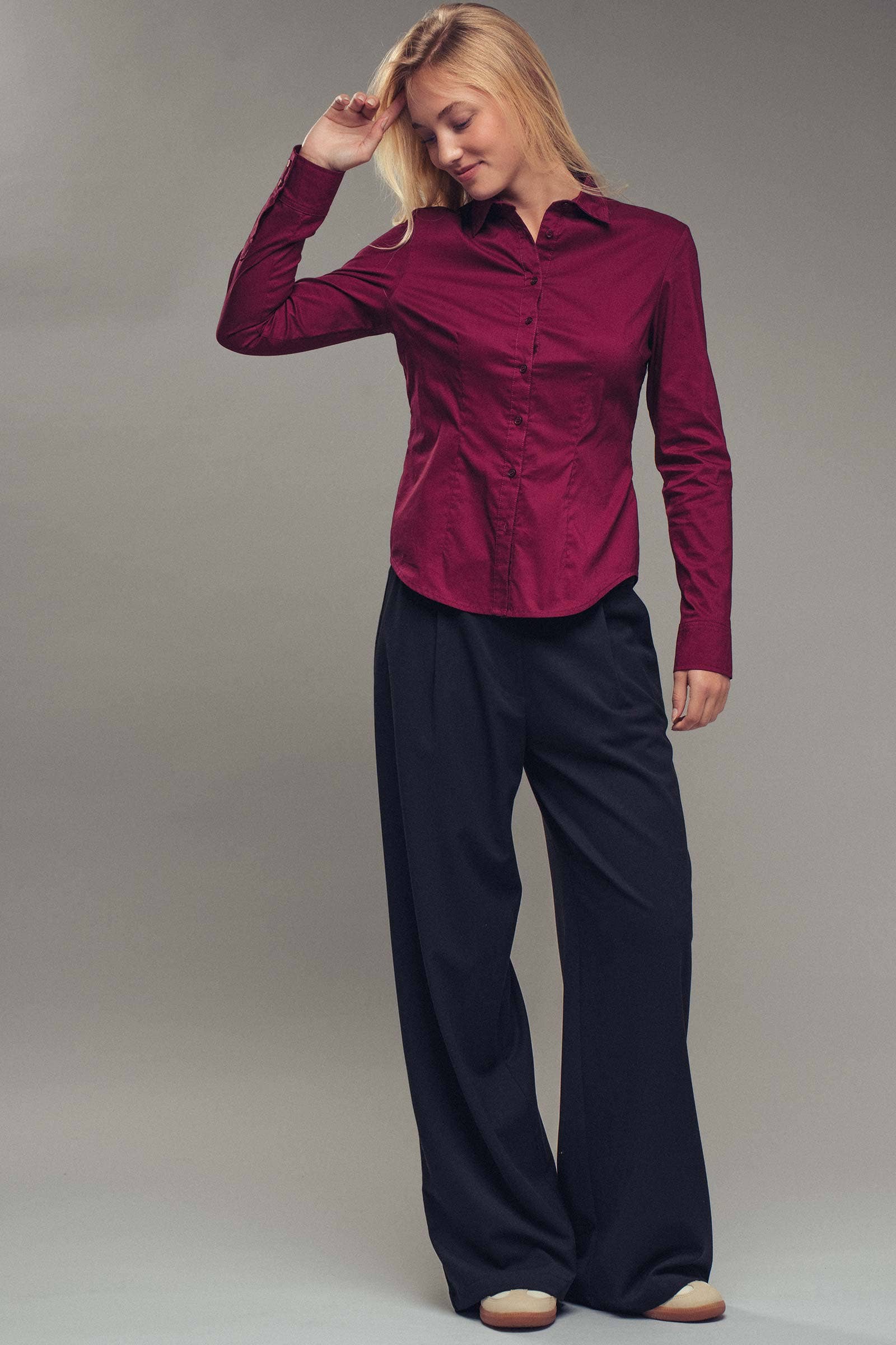 Tailored Western Button-Down Shirt Top