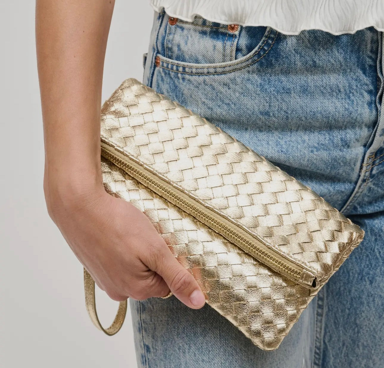 Aria Woven Wristlet Clutch
