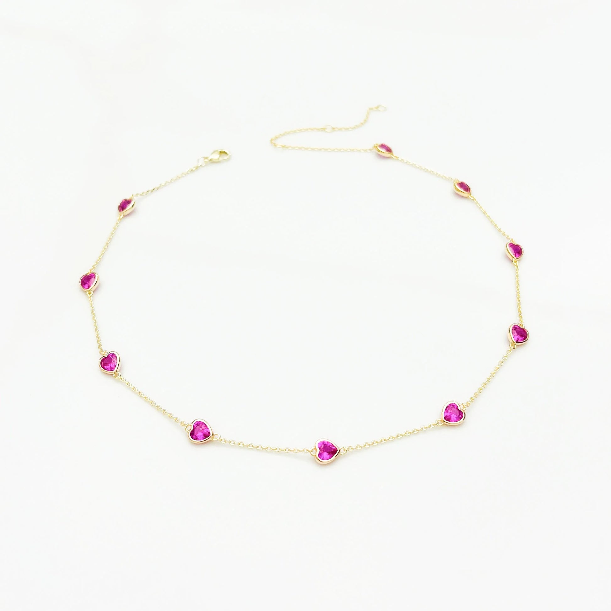 Cubic Heart Chain Necklace