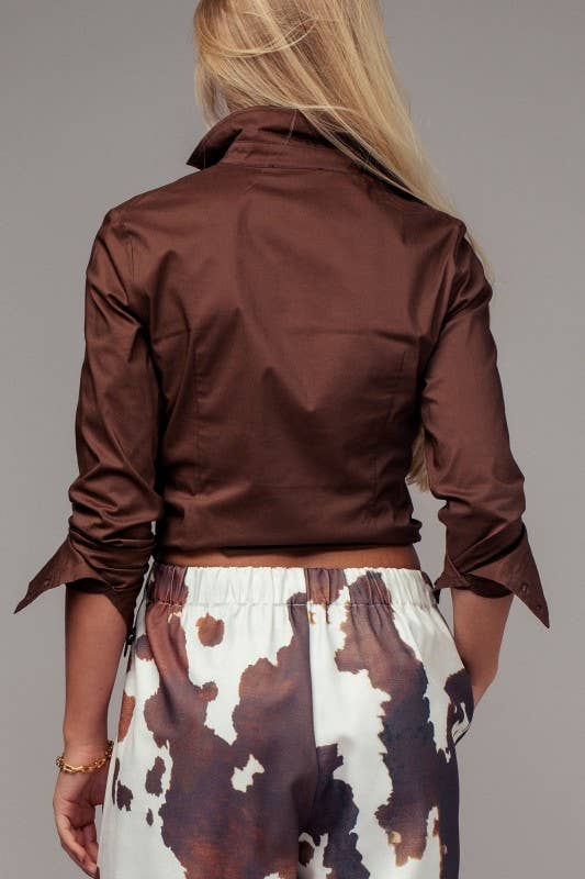 Tailored Western Button-Down Shirt Top