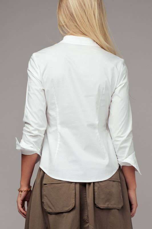 Tailored Western Button-Down Shirt Top