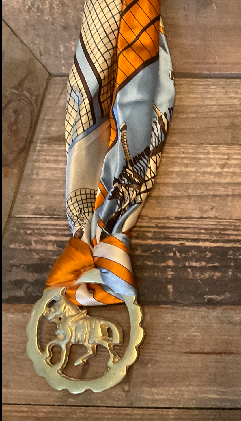 Bold horse scarf necklace