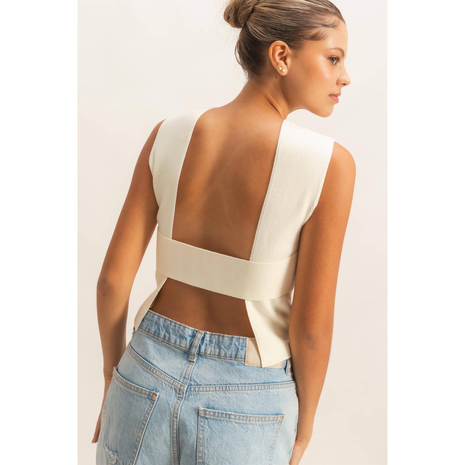 April Open Back Top