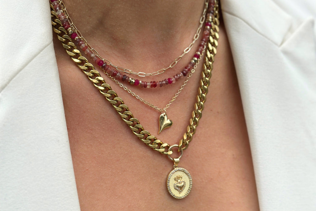 Sacred Heart Curb Necklace