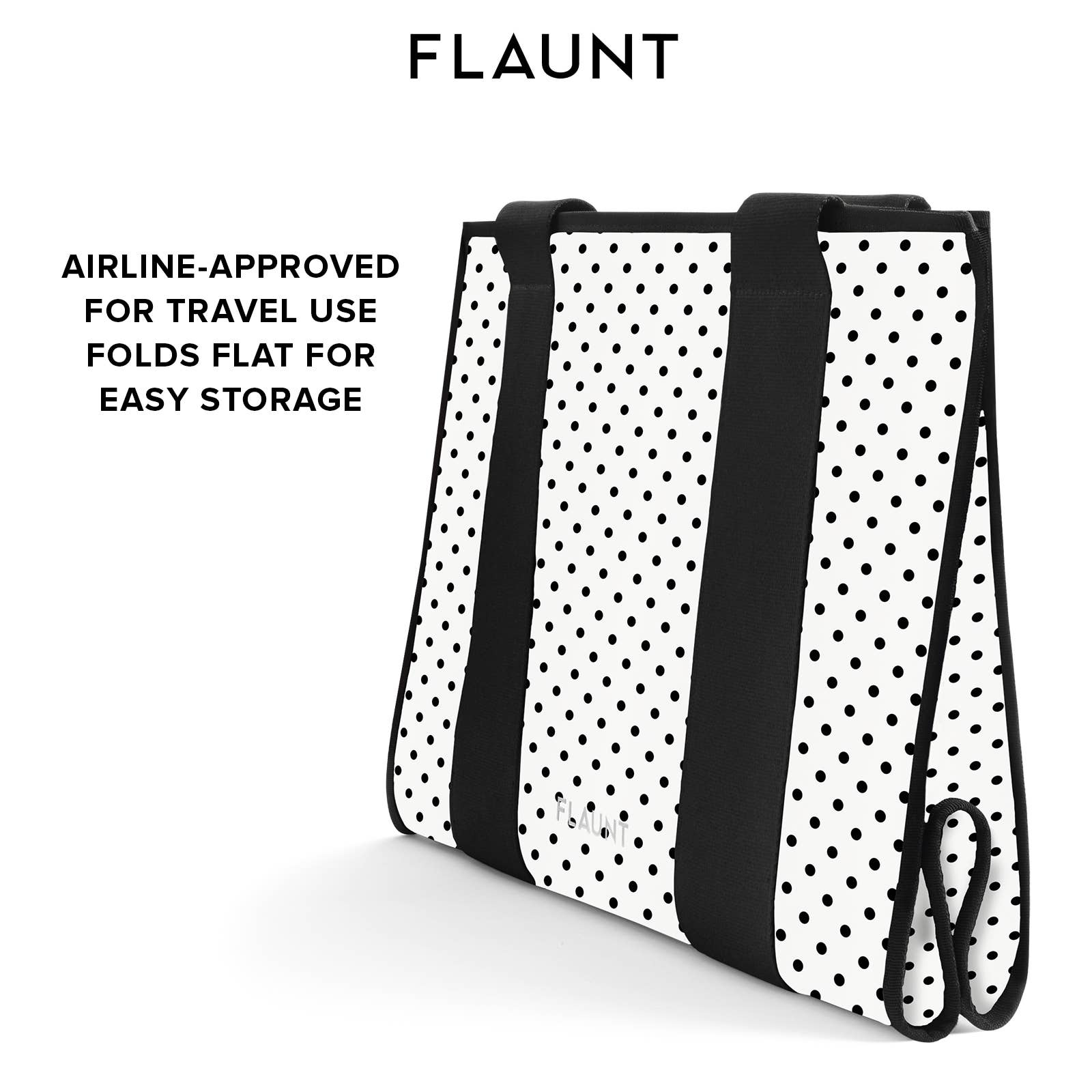 White Polka Dot Everyday Tote Bag with Pouch