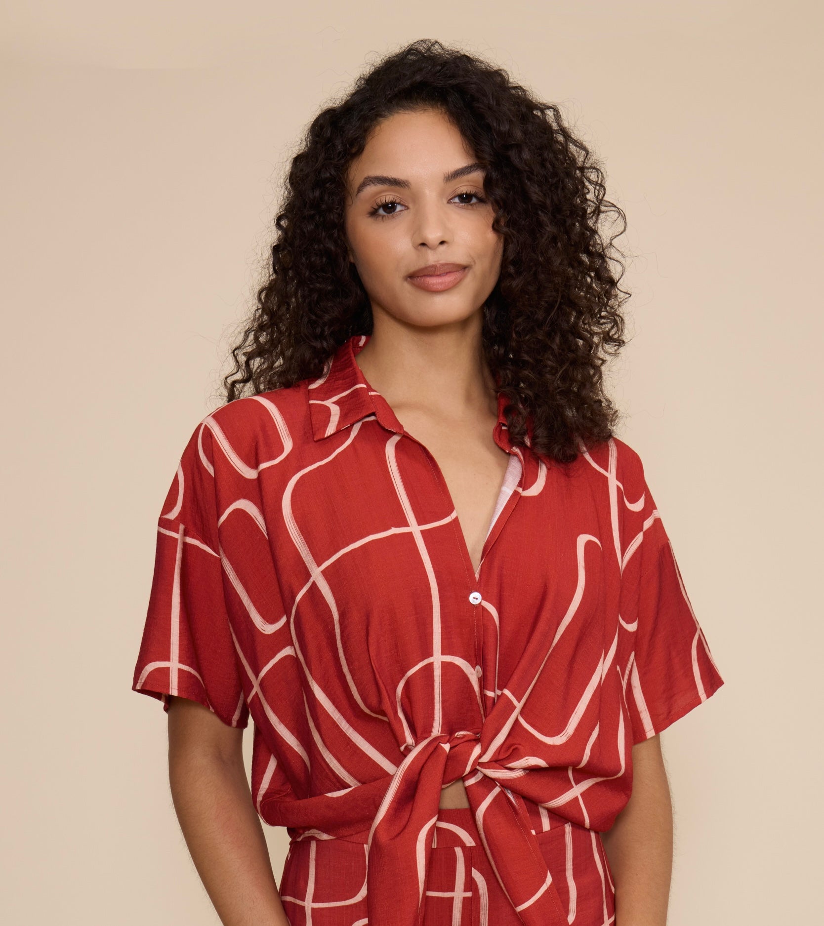 Ren Short Sleeve Tie Top