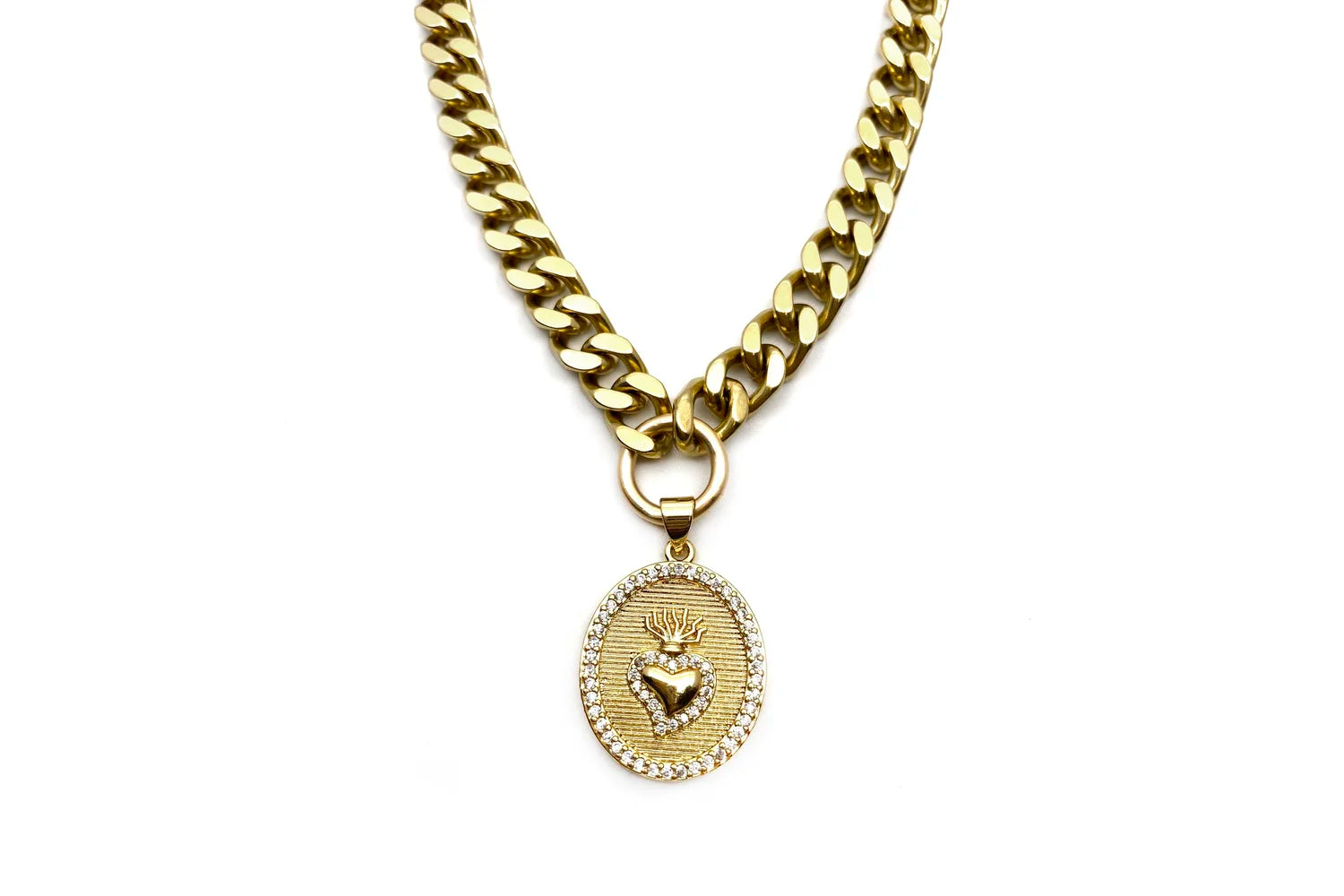 Sacred Heart Curb Necklace
