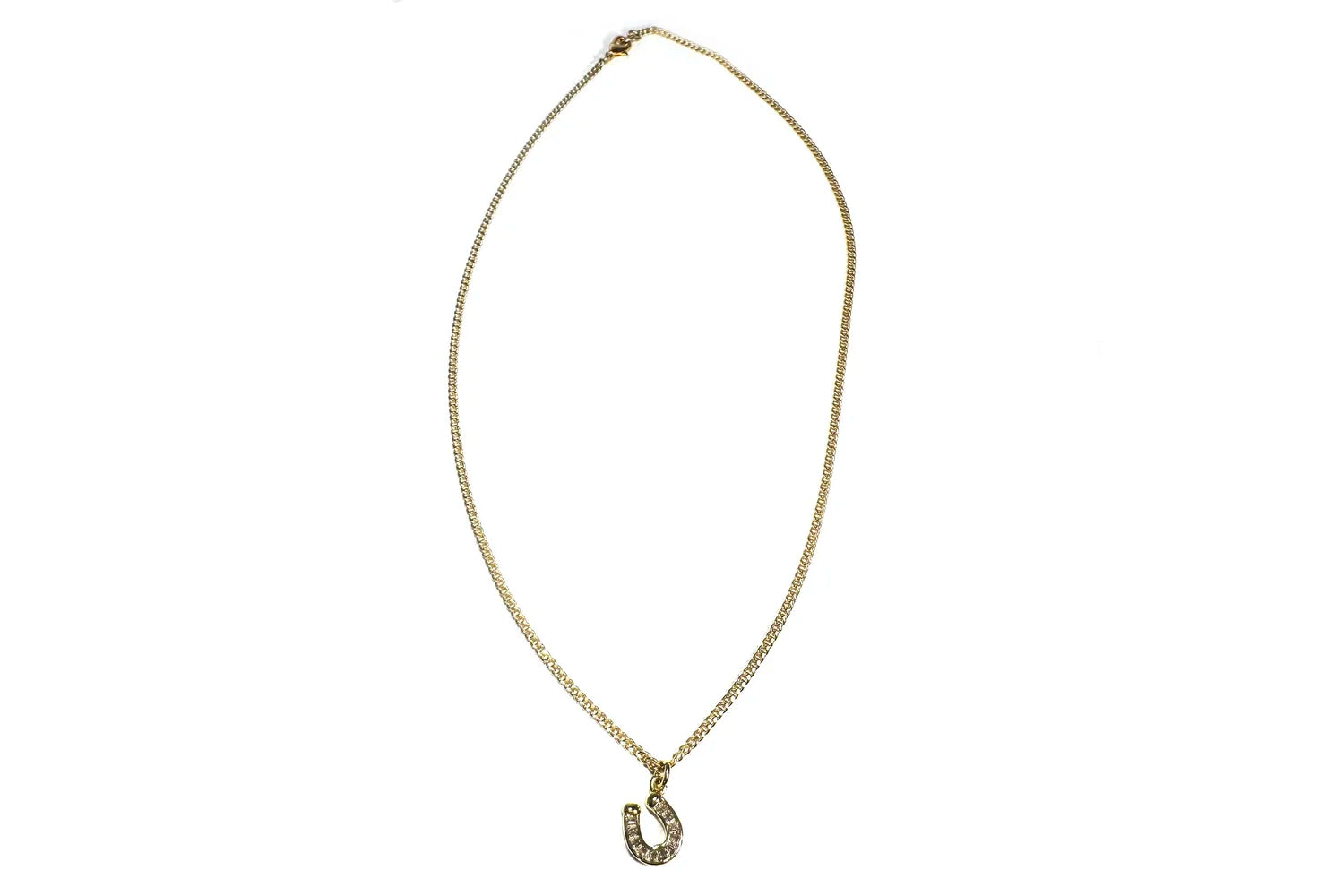 Mini Baquette Horseshoe Necklace