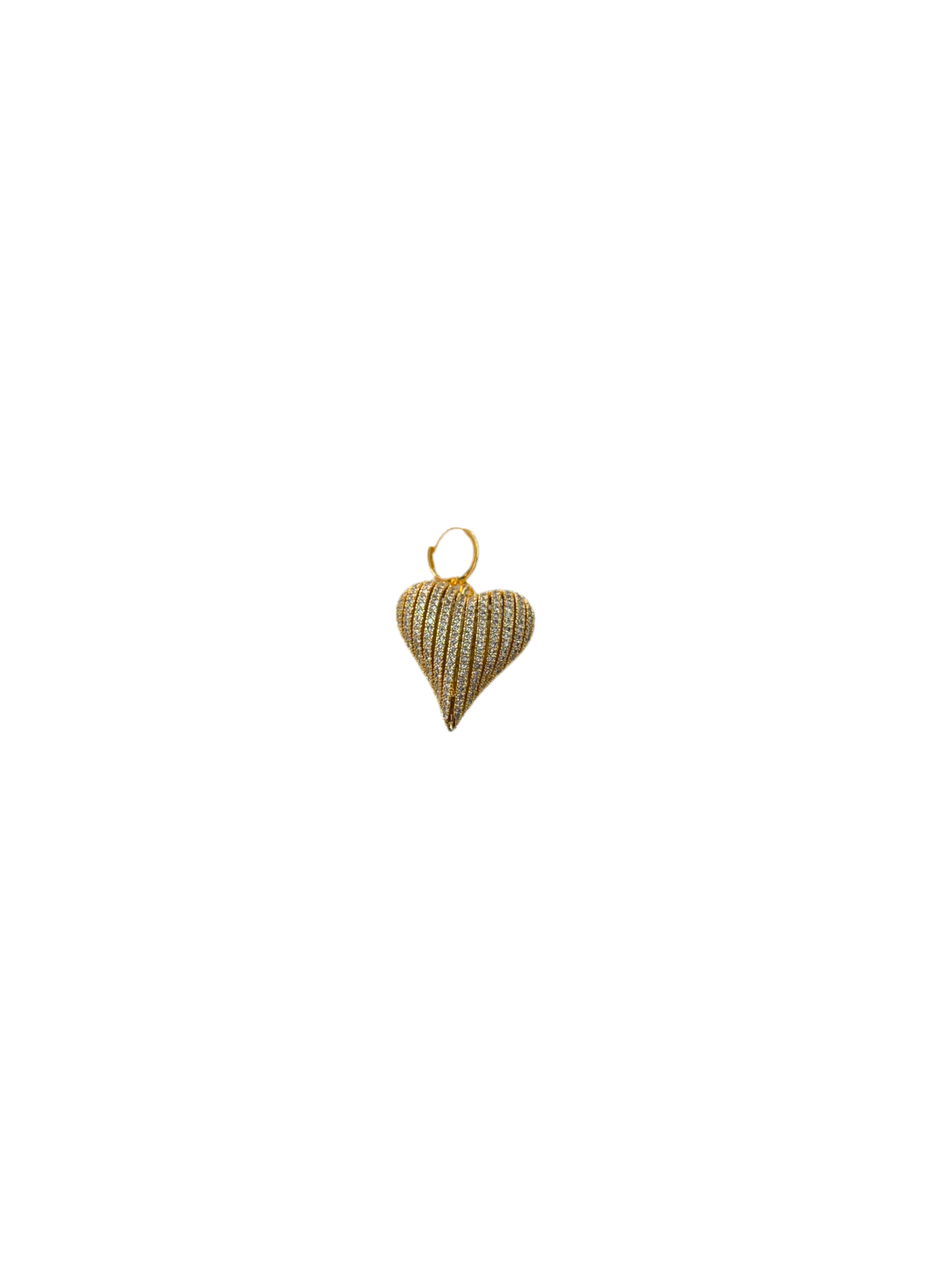 Puffy CZ Heart Charm