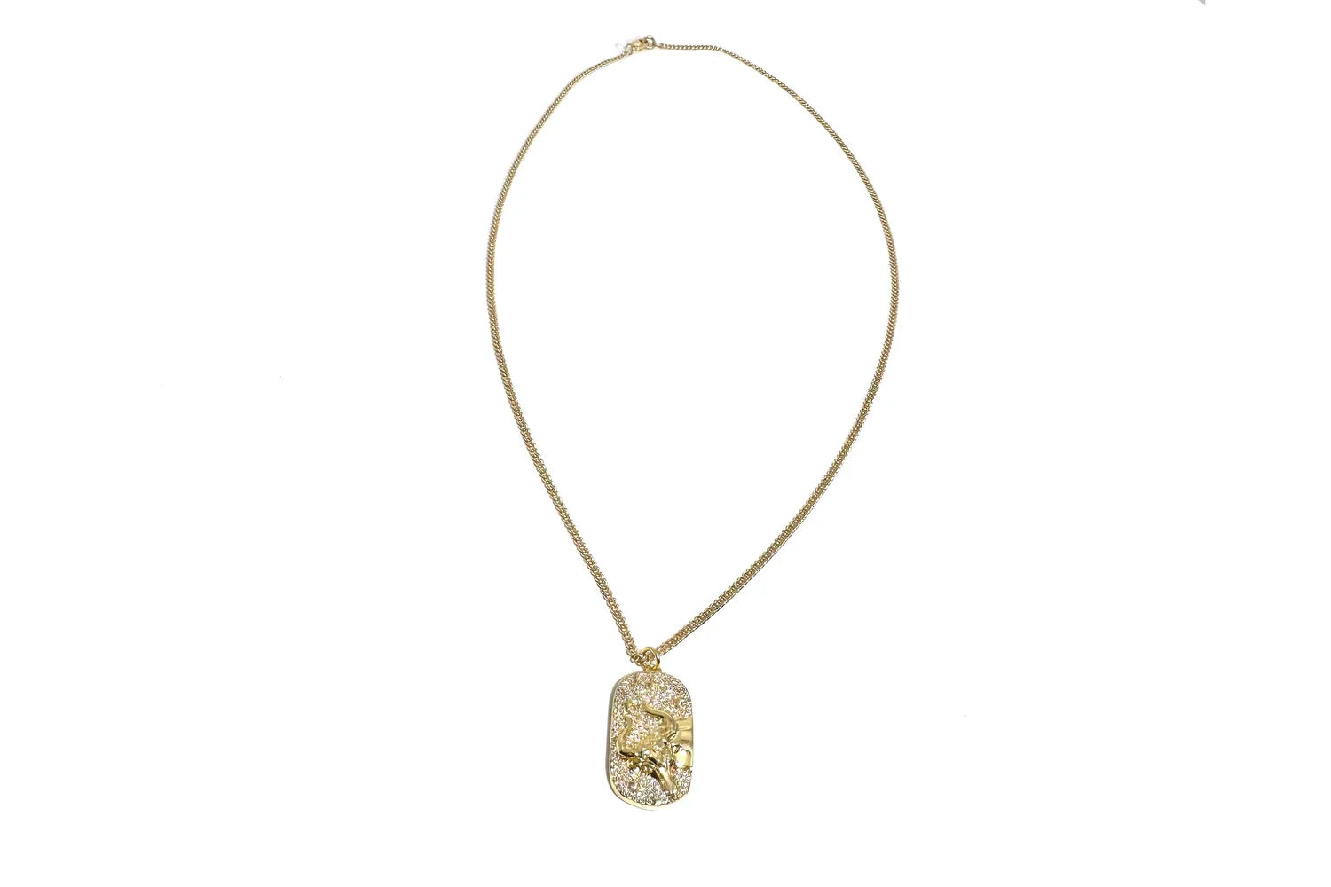 Pave Longhorn Tag Necklace