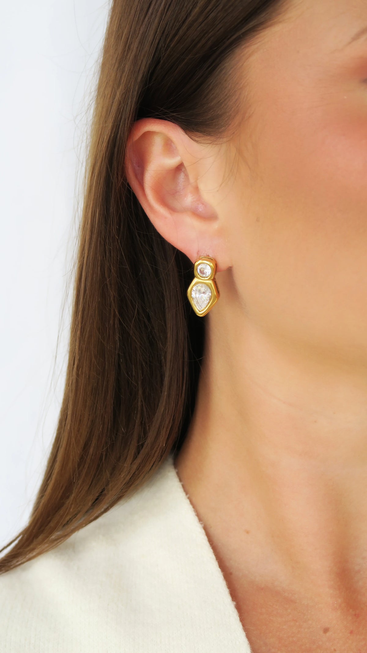 Teardrop Bezel Earrings