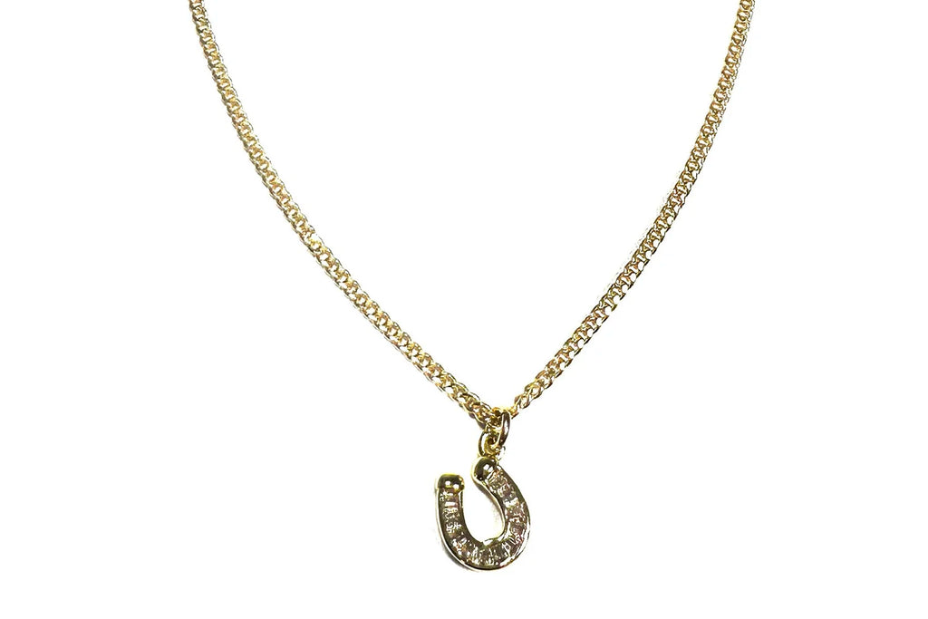 Mini Baquette Horseshoe Necklace