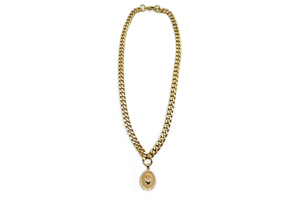 Sacred Heart Curb Necklace