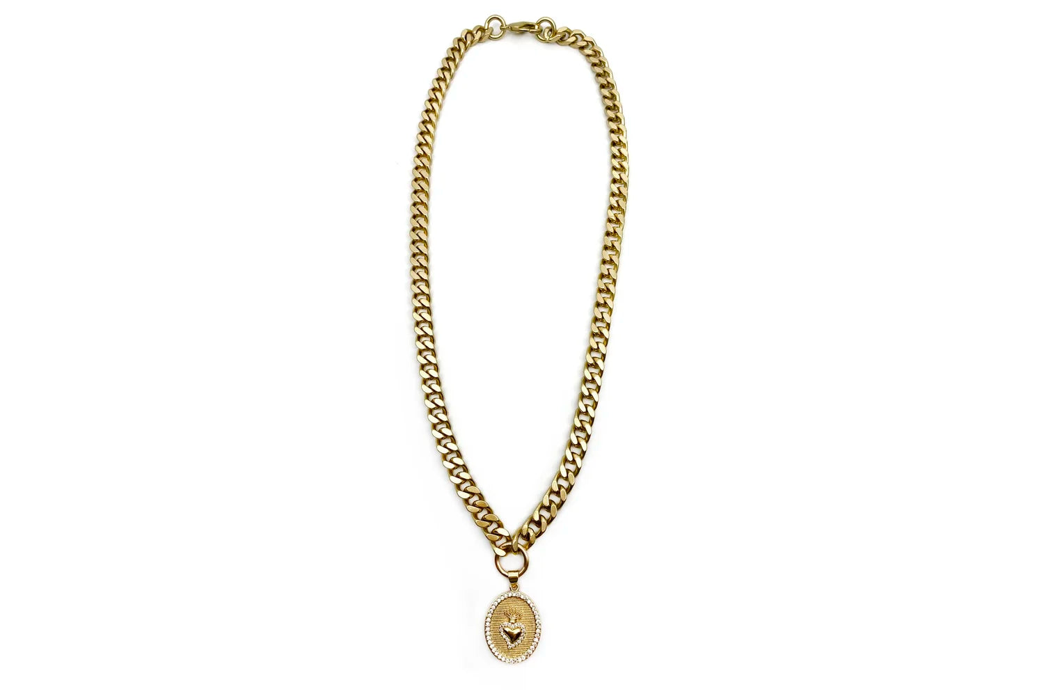 Sacred Heart Curb Necklace