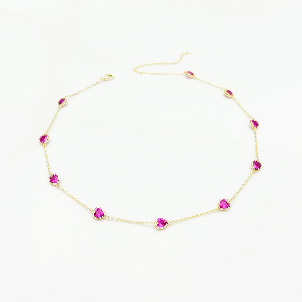 Cubic Heart Chain Necklace