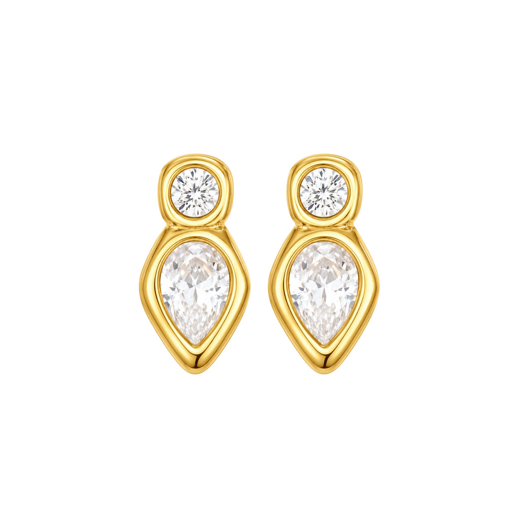 Teardrop Bezel Earrings