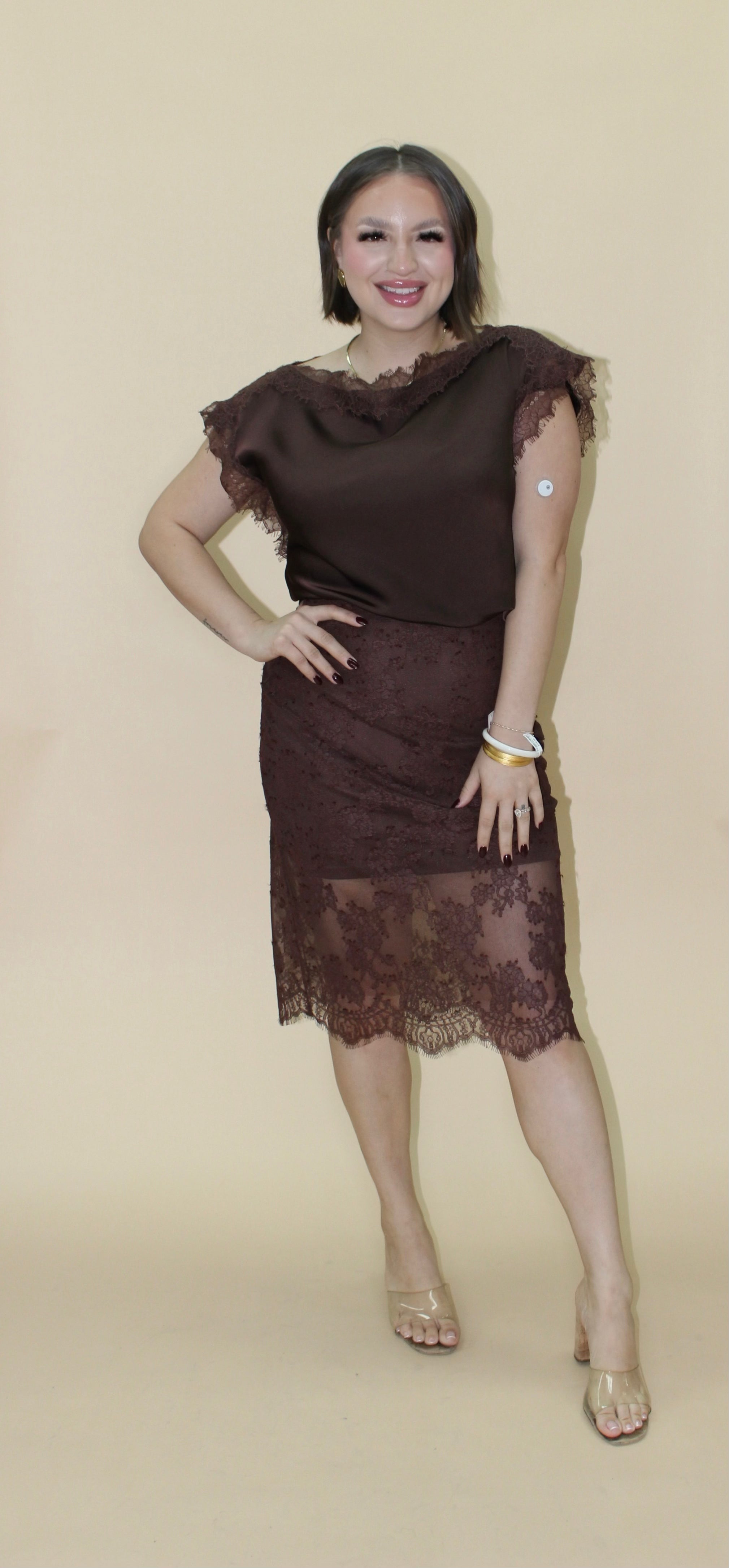 Cierra Lace Midi Skirt