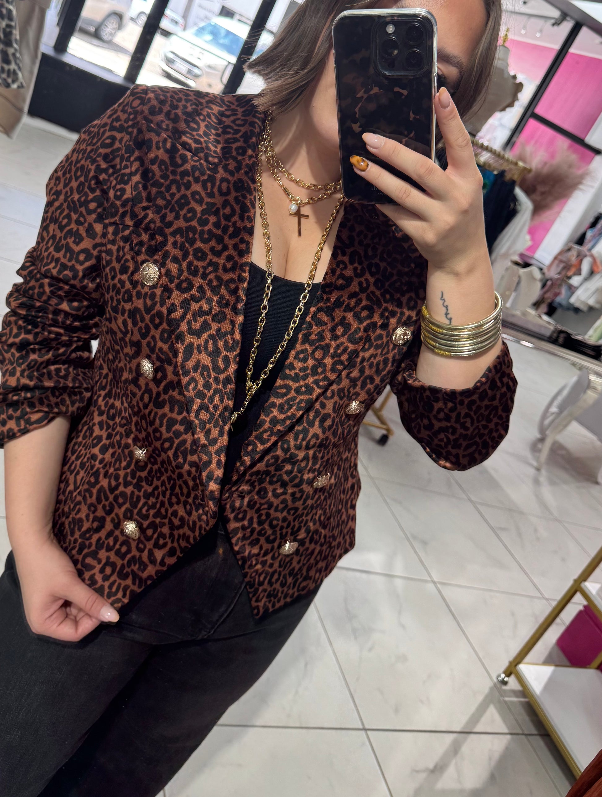 Midnight Leopard Blazer