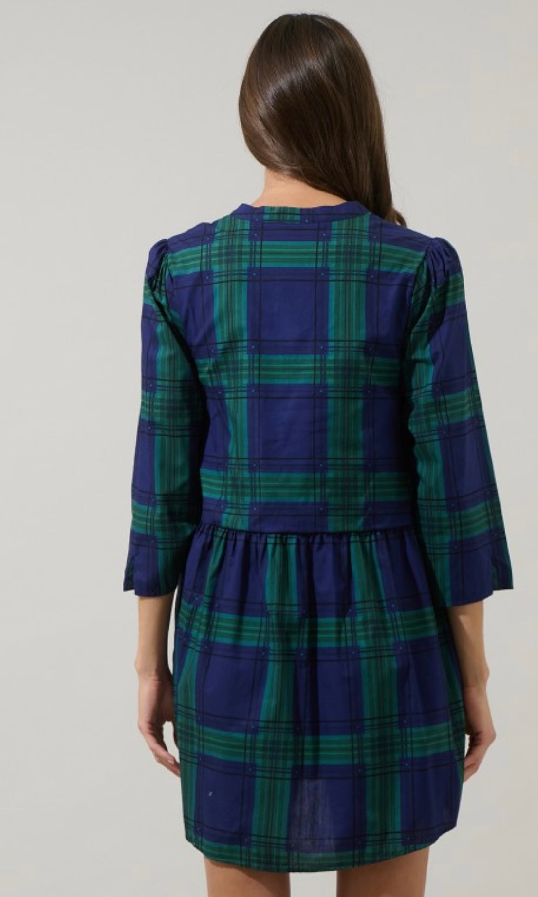 Carmine Plaid Mini Dress