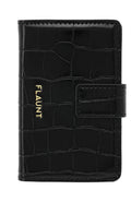 Black Croc Faux Leather MagSafe Wallet