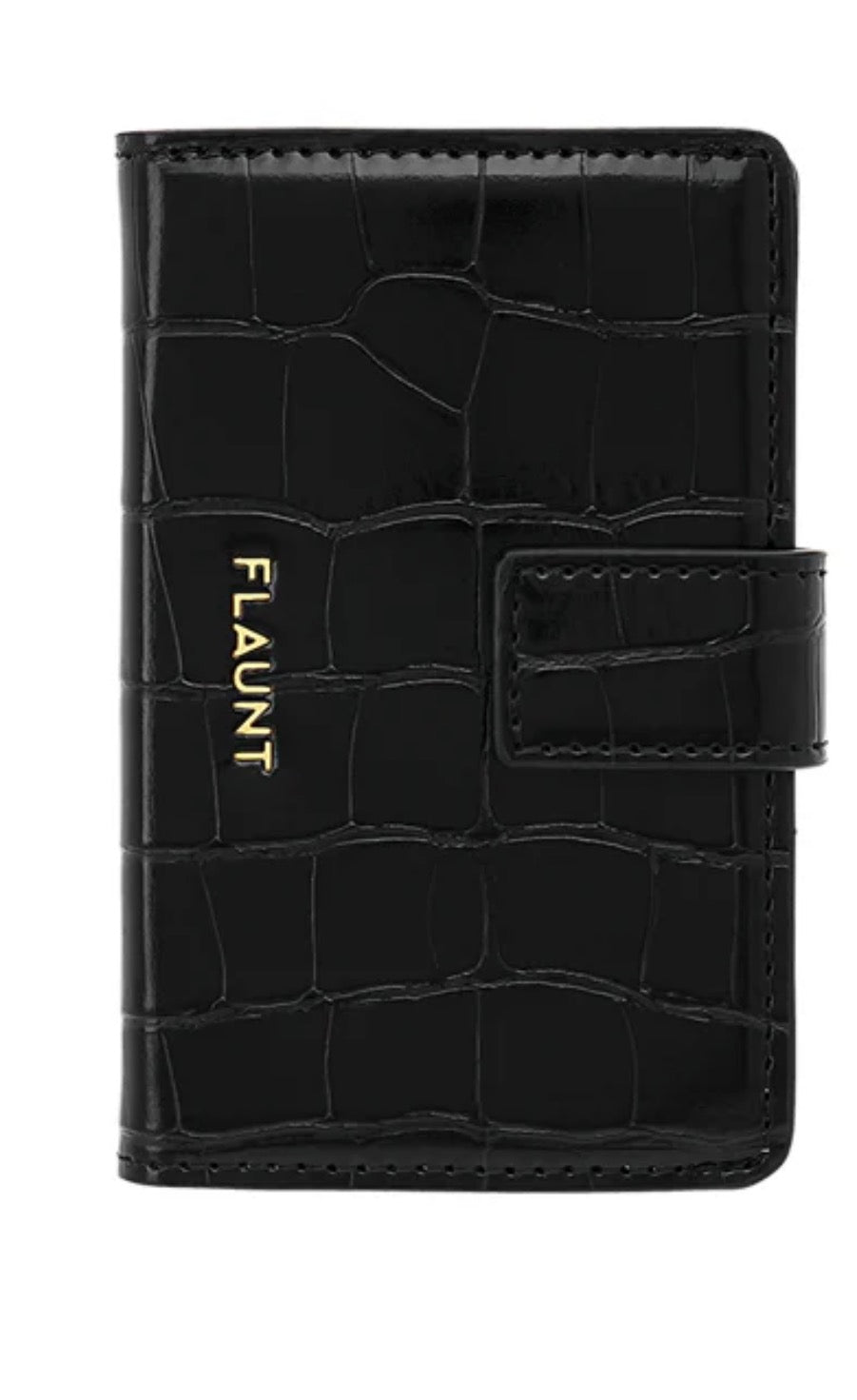 Black Croc Faux Leather MagSafe Wallet