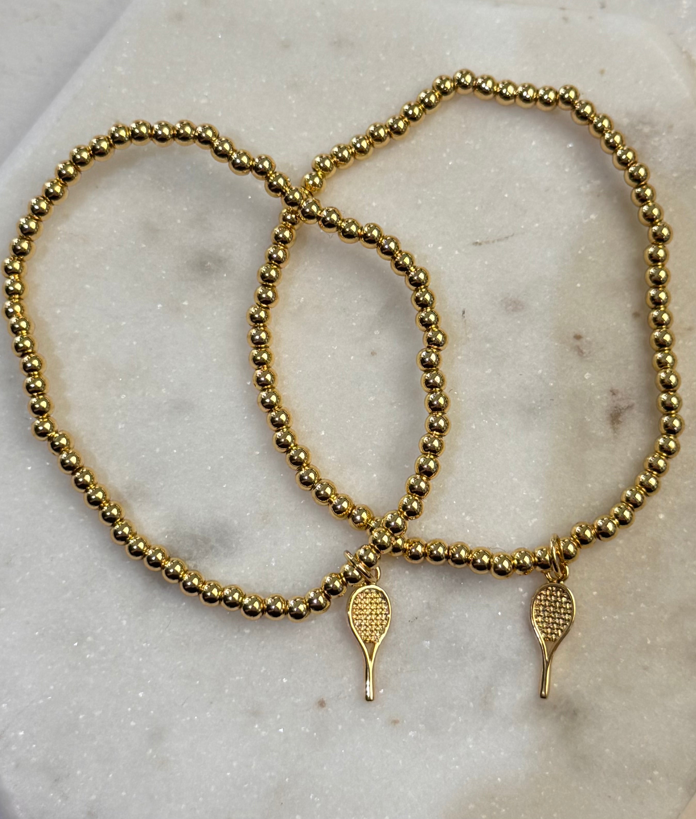 Tennis Racquet Beaded Bracelet
