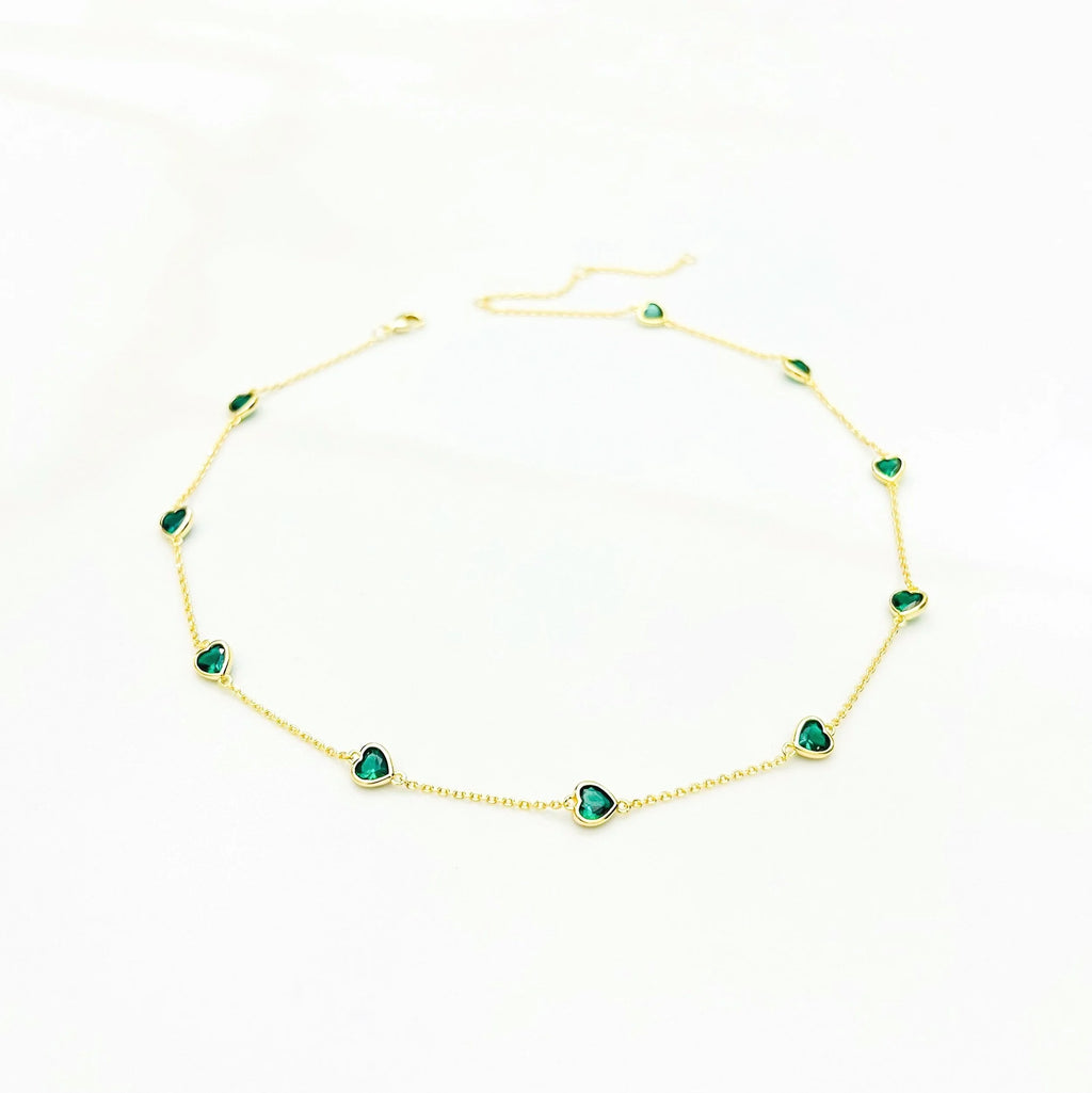 Cubic Heart Chain Necklace