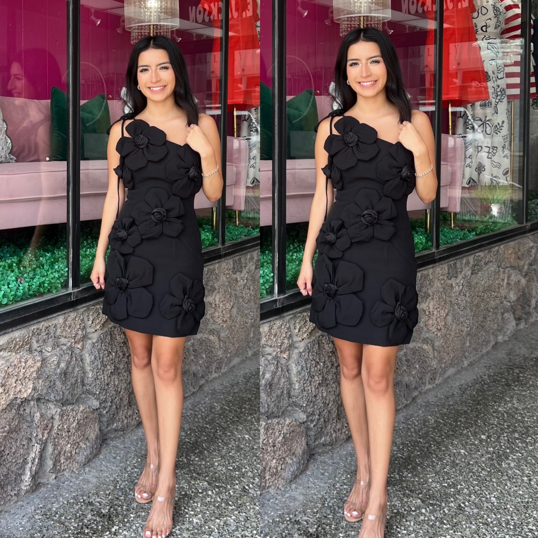 3D Floral Mini Dress