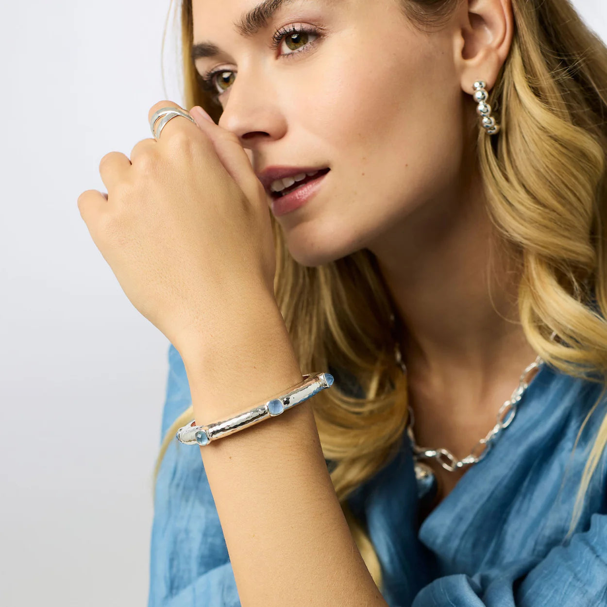 Catalina Stone Hinge Bangle