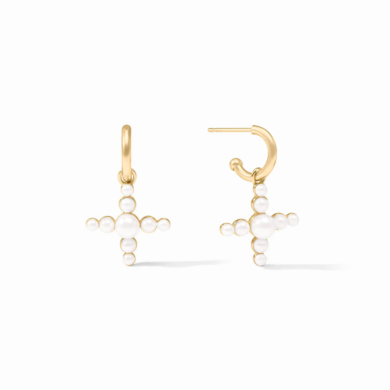 Gumdrop Cross Hoop &Charm Earring