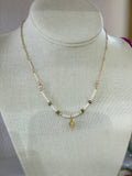 Pearl & Art Deco Drop Necklace
