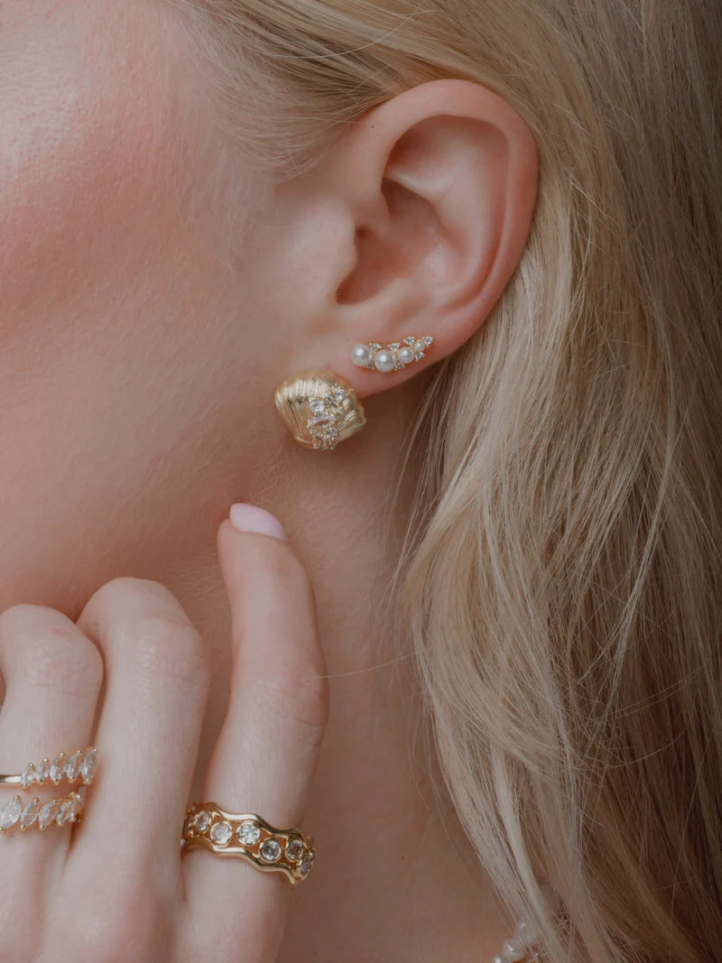 Elin Pearl Climber Earring