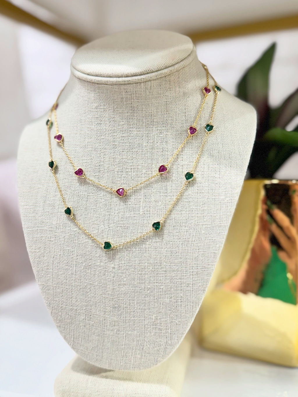 Cubic Heart Chain Necklace