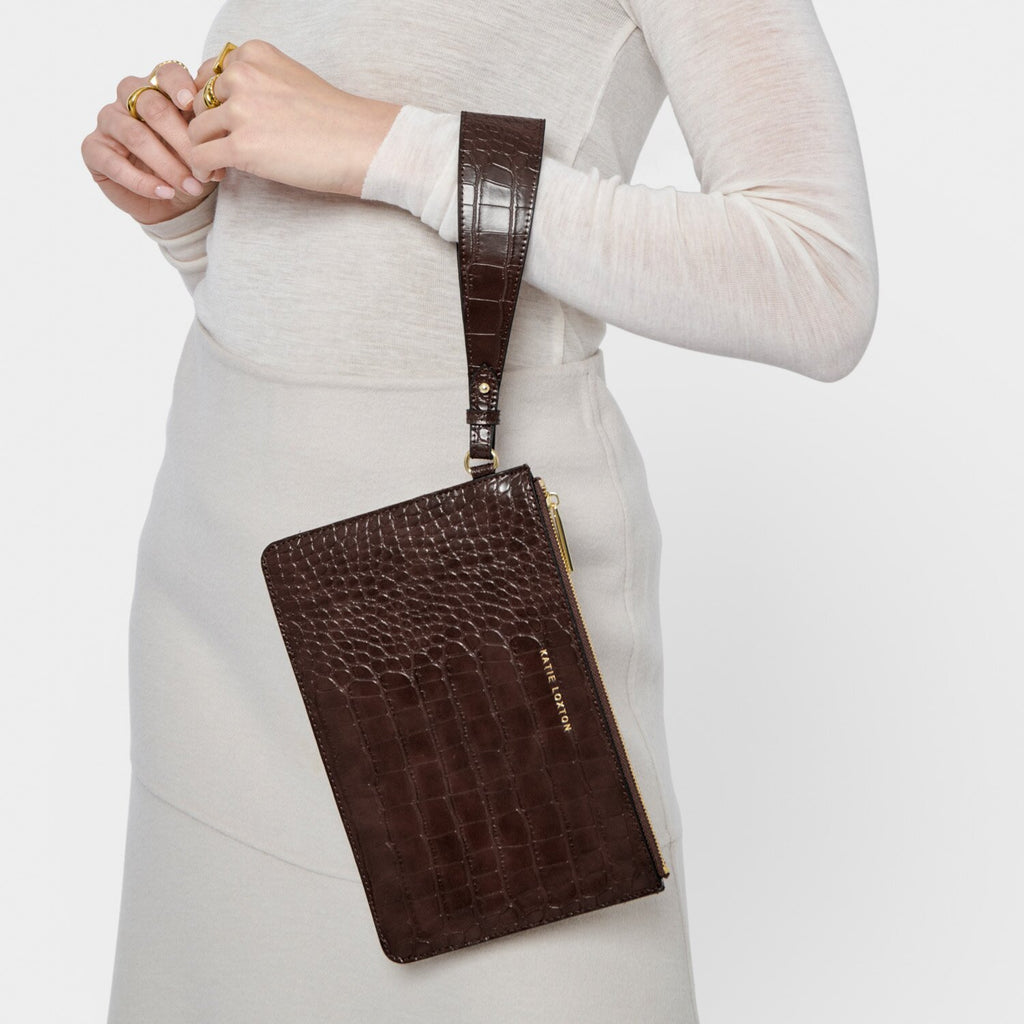 Marni Faux Croc Wristlet