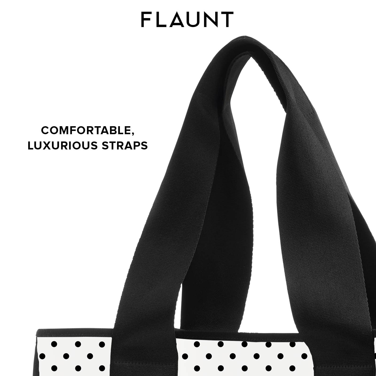 White Polka Dot Everyday Tote Bag with Pouch