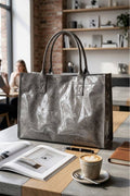Gray Large Capacity Vinyl TOTE BAG
