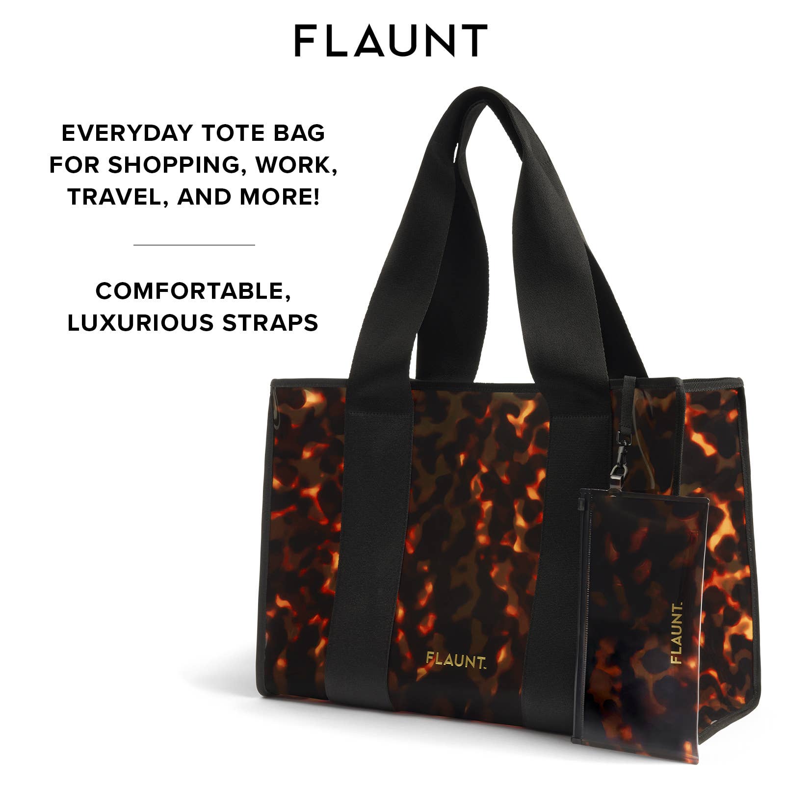 Tortoise Everyday Tote Bag with Pouch