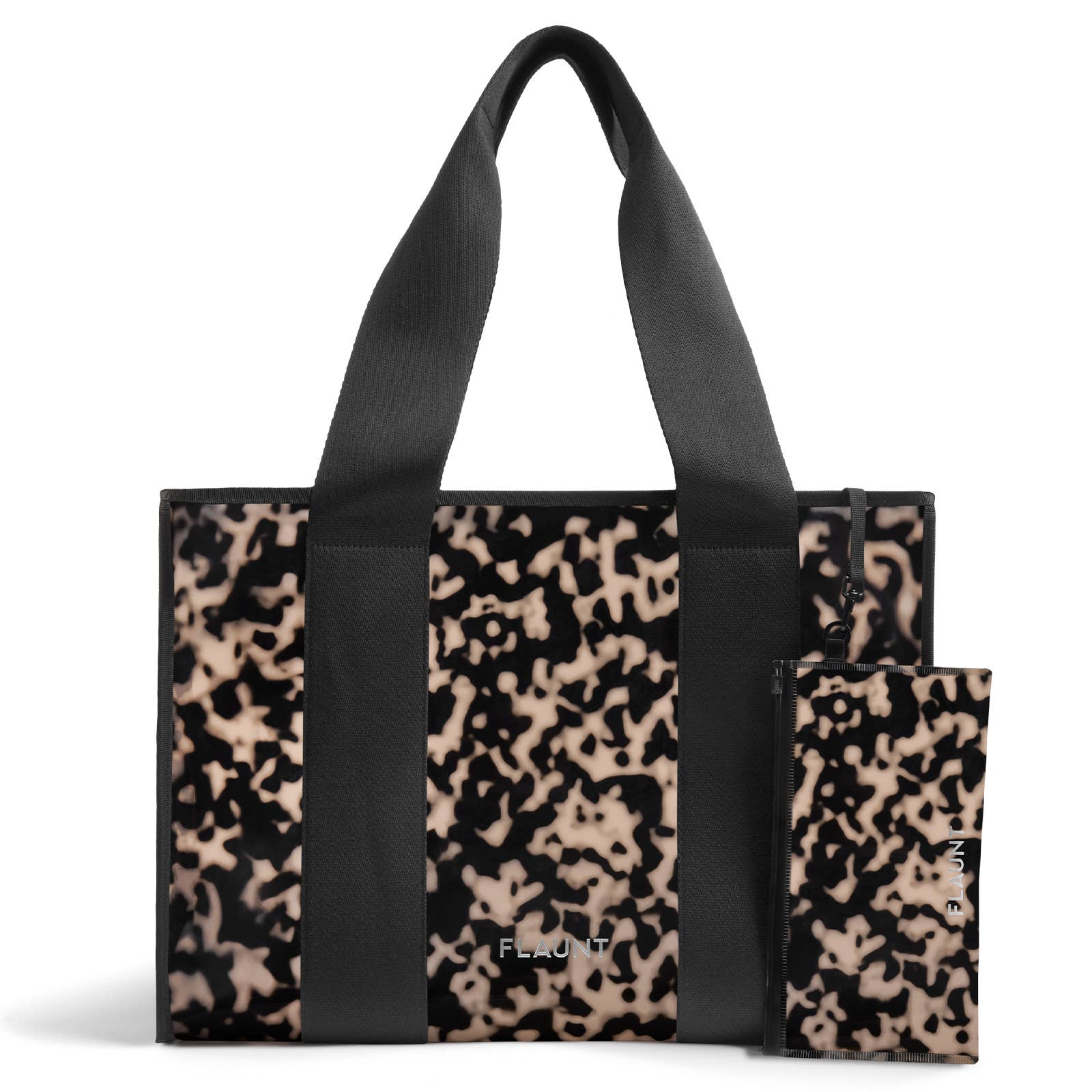 Blonde Tortoise Everyday Tote Bag with Pouch